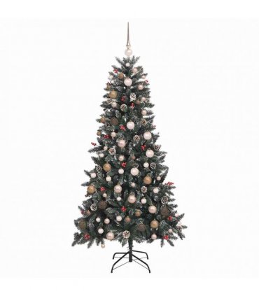vidaXL Artificial Christmas Tree with 300 LEDs with Stand Green 210 cm