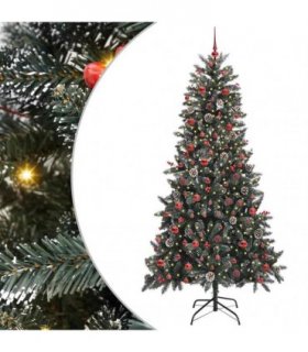 vidaXL Artificial Christmas Tree Green 210 cm PVC and Plastic