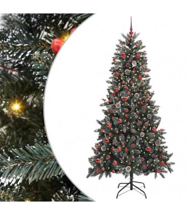 vidaXL Artificial Christmas Tree Green 210 cm PVC and Plastic