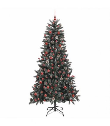 vidaXL Artificial Christmas Tree Green 210 cm PVC and Plastic