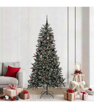 vidaXL Artificial Christmas Tree Green 210 cm PVC and Plastic