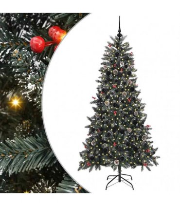 vidaXL Artificial Christmas Tree Green 210 cm PVC and Plastic