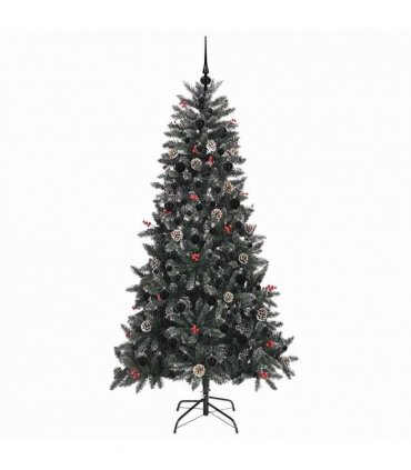 vidaXL Artificial Christmas Tree Green 210 cm PVC and Plastic