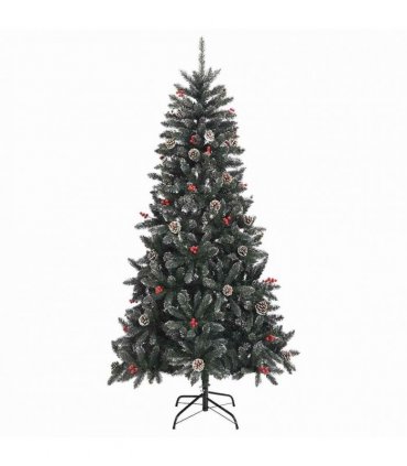 vidaXL Artificial Christmas Tree Green 210 cm PVC and Plastic