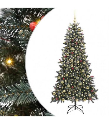 vidaXL Artificial Christmas Tree Green 210 cm PVC and Plastic