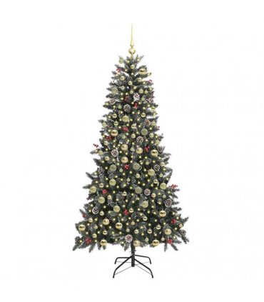 vidaXL Artificial Christmas Tree Green 210 cm PVC and Plastic