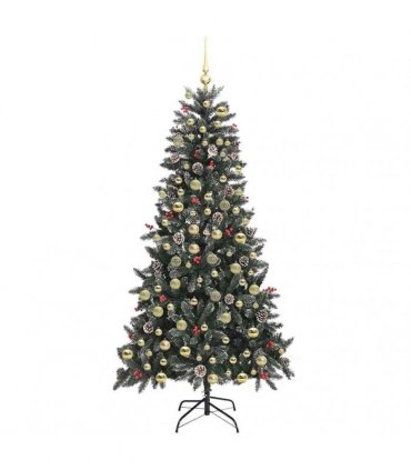 vidaXL Artificial Christmas Tree Green 210 cm PVC and Plastic