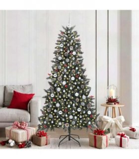 vidaXL Artificial Christmas Tree Green 210 cm PVC and Plastic