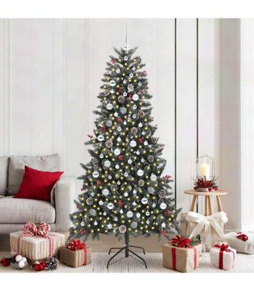 vidaXL Artificial Christmas Tree Green 210 cm PVC and Plastic