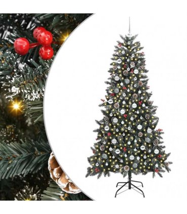 vidaXL Artificial Christmas Tree Green 210 cm PVC and Plastic