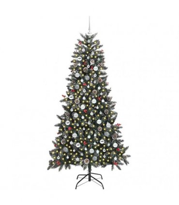 vidaXL Artificial Christmas Tree Green 210 cm PVC and Plastic