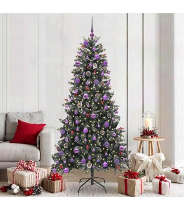 vidaXL Artificial Christmas Tree Green 210 cm PVC and Plastic