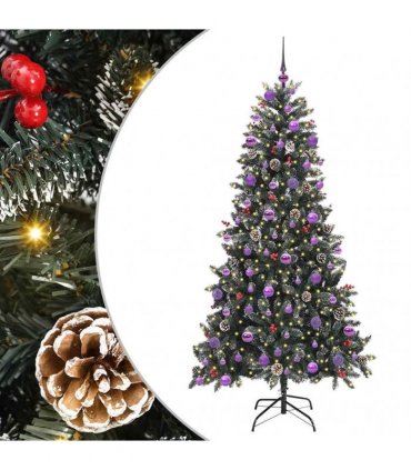 vidaXL Artificial Christmas Tree Green 210 cm PVC and Plastic