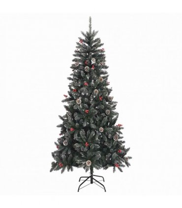 vidaXL Artificial Christmas Tree Green 210 cm PVC and Plastic