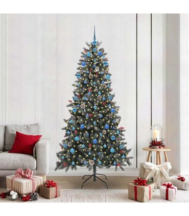 vidaXL Artificial Christmas Tree Green 210 cm PVC and Plastic