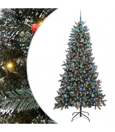 vidaXL Artificial Christmas Tree Green 210 cm PVC and Plastic