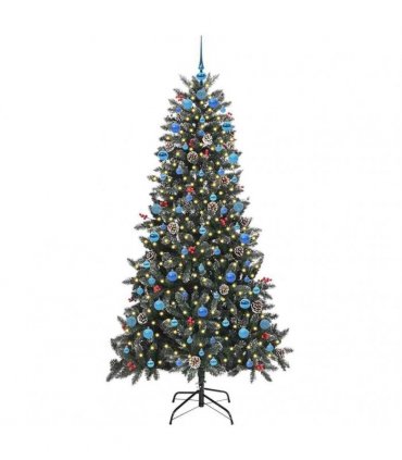 vidaXL Artificial Christmas Tree Green 210 cm PVC and Plastic