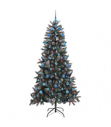 vidaXL Artificial Christmas Tree Green 210 cm PVC and Plastic