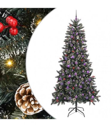 vidaXL Artificial Christmas Tree Green 240 cm PVC and Plastic