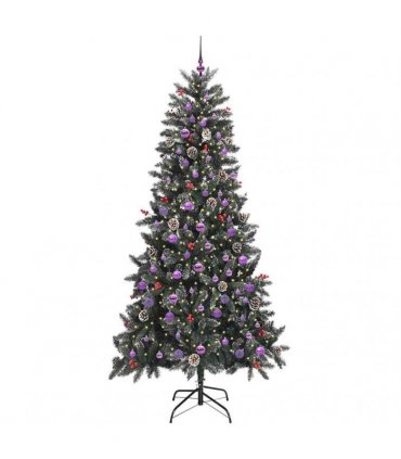 vidaXL Artificial Christmas Tree Green 240 cm PVC and Plastic