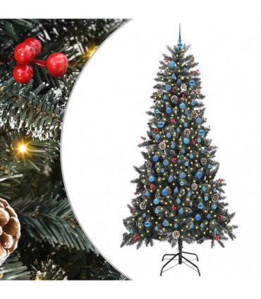 vidaXL Artificial Christmas Tree Green 240 cm PVC and Plastic