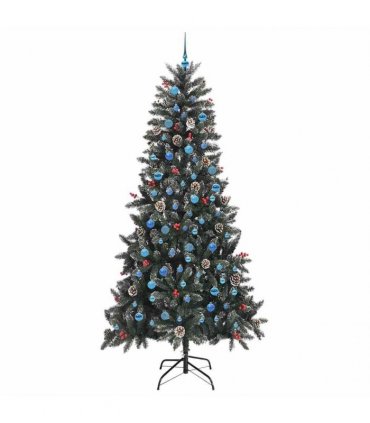vidaXL Artificial Christmas Tree Green 240 cm PVC and Plastic