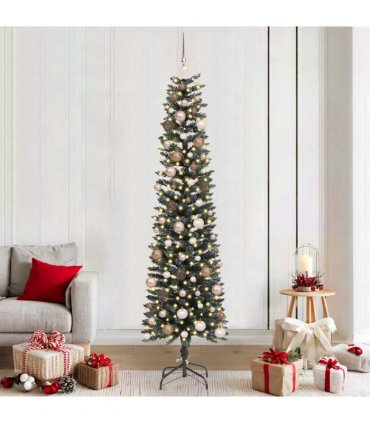vidaXL Artificial Christmas Tree with 300 LEDs with Stand Green 210 cm