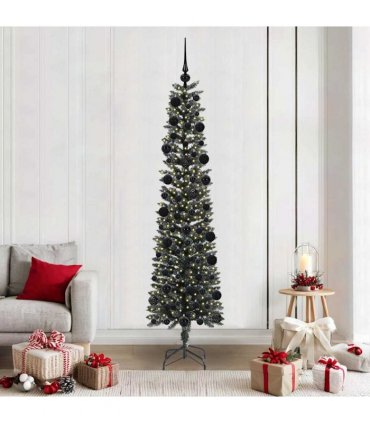 vidaXL Artificial Christmas Tree Green 210 cm PVC and Plastic