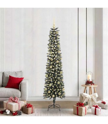 vidaXL Artificial Christmas Tree Green 210 cm PVC and Plastic