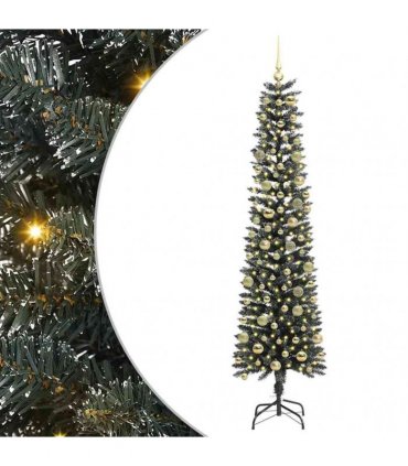 vidaXL Artificial Christmas Tree Green 210 cm PVC and Plastic