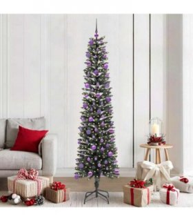 vidaXL Artificial Christmas Tree Green 210 cm PVC and Plastic
