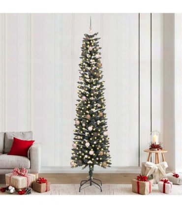 vidaXL Artificial Christmas Tree with 300 LEDs with Stand Green 240 cm