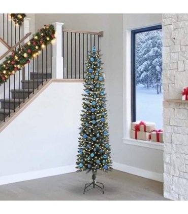 vidaXL Artificial Christmas Tree Green 240 cm PVC and Plastic