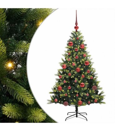 vidaXL Artificial Hinged Christmas Tree 150 LEDs Green 150 cm