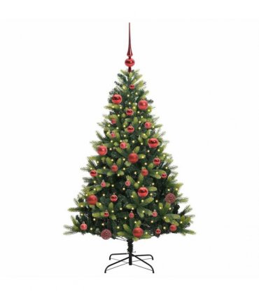 vidaXL Artificial Hinged Christmas Tree 150 LEDs Green 150 cm