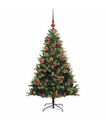 vidaXL Artificial Hinged Christmas Tree 150 LEDs Green 150 cm