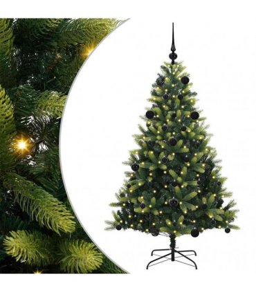 vidaXL Artificial Hinged Christmas Tree 150 LEDs Green 150 cm