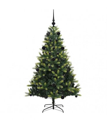 vidaXL Artificial Hinged Christmas Tree 150 LEDs Green 150 cm