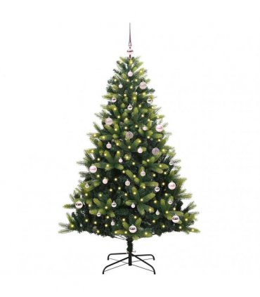 vidaXL Artificial Hinged Christmas Tree 150 LEDs Green 150 cm