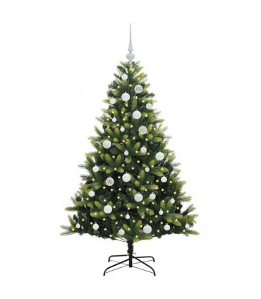 vidaXL Artificial Hinged Christmas Tree 150 LEDs Green 150 cm