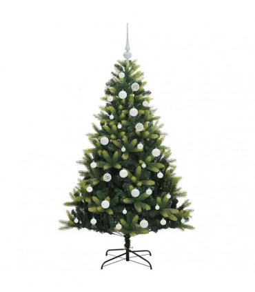 vidaXL Artificial Hinged Christmas Tree 150 LEDs Green 150 cm