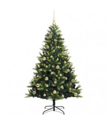 vidaXL Artificial Hinged Christmas Tree 150 LEDs Green 150 cm