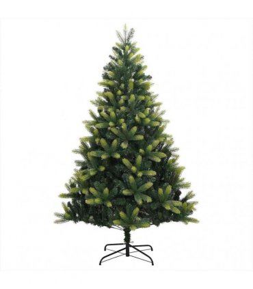 vidaXL Artificial Hinged Christmas Tree 150 LEDs Green 150 cm