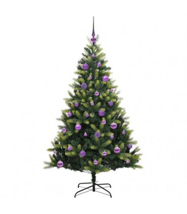 vidaXL Artificial Hinged Christmas Tree 150 LEDs Green 150 cm