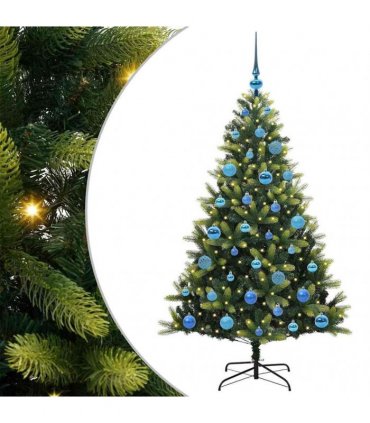vidaXL Artificial Hinged Christmas Tree 150 LEDs Green 150 cm