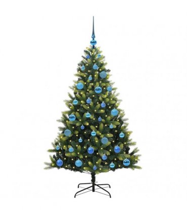vidaXL Artificial Hinged Christmas Tree 150 LEDs Green 150 cm
