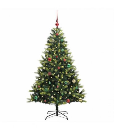 vidaXL Artificial Hinged Christmas Tree 150 LEDs Green 150 cm