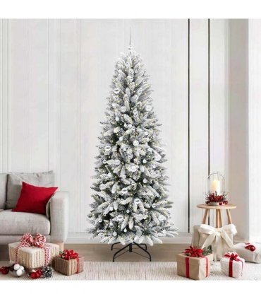 vidaXL Artificial Christmas Tree with Bauble 210 cm 300 LEDs