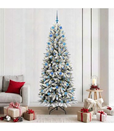 vidaXL Artificial Christmas Tree with Bauble 210 cm 300 LEDs