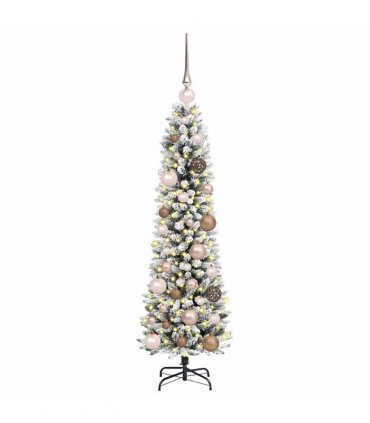 vidaXL Artificial Slim Christmas Tree 120 cm 150 LEDs Warm White